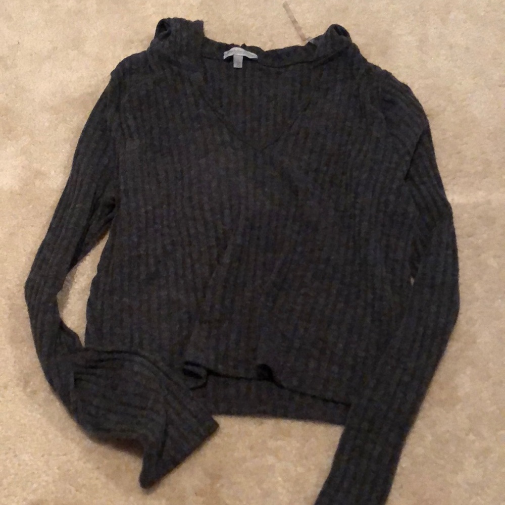 NWOT crop top longsleeve with hood